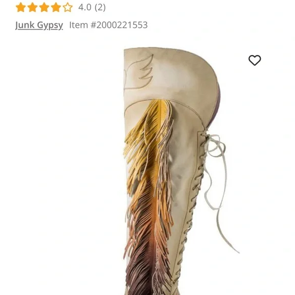 Junk gypsy Tan Heeled Boots with Fringe - Picture 9 of 11